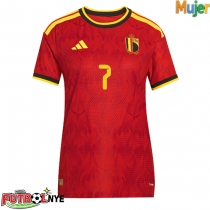Camiseta Bélgica Kevin De Bruyne #7 Primera Equipación para mujer Mundial 2026 manga corta